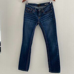 RE ROCK for Express Woman's Blue Jeans Medium Wash Low Rise SIze 0 R